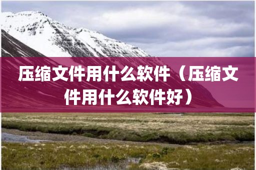 压缩文件用什么软件（压缩文件用什么软件好）