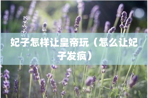 妃子怎样让皇帝玩（怎么让妃子发疯）