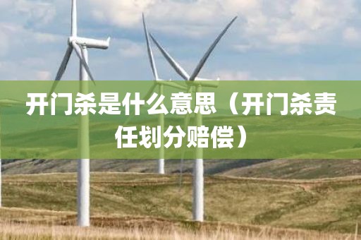 开门杀是什么意思（开门杀责任划分赔偿）