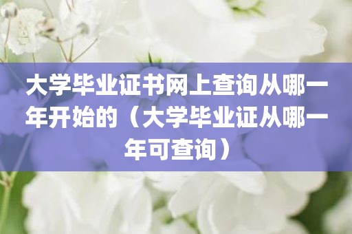 大学毕业证书网上查询从哪一年开始的（大学毕业证从哪一年可查询）