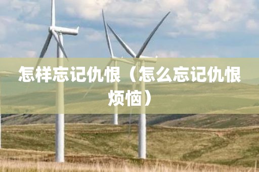 怎样忘记仇恨（怎么忘记仇恨烦恼）