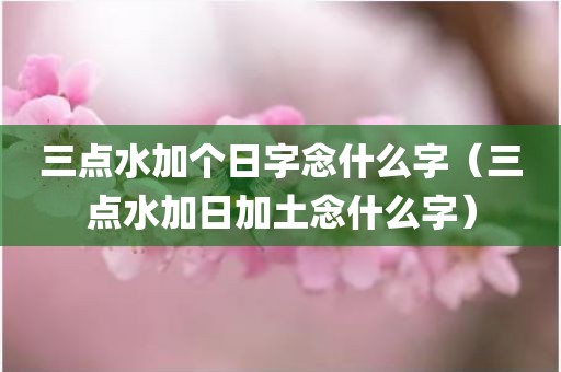 三点水加个日字念什么字（三点水加日加土念什么字）