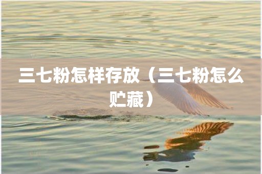 三七粉怎样存放（三七粉怎么贮藏）