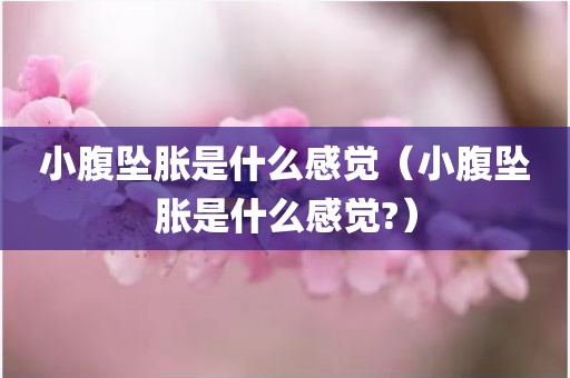小腹坠胀是什么感觉（小腹坠胀是什么感觉?）
