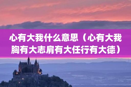 心有大我什么意思（心有大我胸有大志肩有大任行有大德）