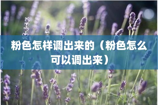 粉色怎样调出来的（粉色怎么可以调出来）