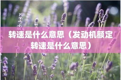转速是什么意思（发动机额定转速是什么意思）