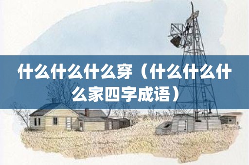 什么什么什么穿（什么什么什么家四字成语）
