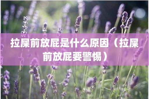拉屎前放屁是什么原因（拉屎前放屁要警惕）
