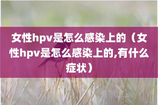 女性hpv是怎么感染上的（女性hpv是怎么感染上的,有什么症状）