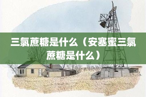 三氯蔗糖是什么（安塞蜜三氯蔗糖是什么）