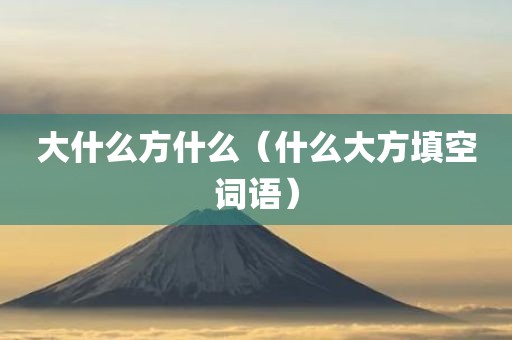 大什么方什么（什么大方填空词语）