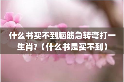 什么书买不到脑筋急转弯打一生肖?（什么书是买不到）