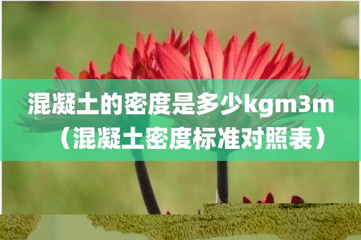 混凝土的密度是多少kgm3m（混凝土密度标准对照表）