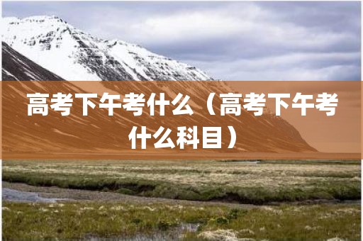 高考下午考什么（高考下午考什么科目）