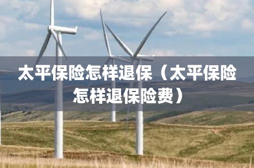 太平保险怎样退保（太平保险怎样退保险费）