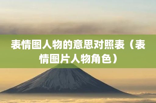 表情图人物的意思对照表（表情图片人物角色）