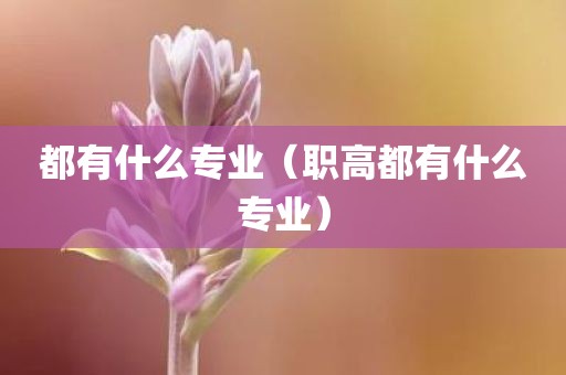 都有什么专业（职高都有什么专业）