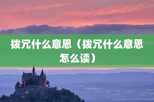 拨冗什么意思（拨冗什么意思怎么读）