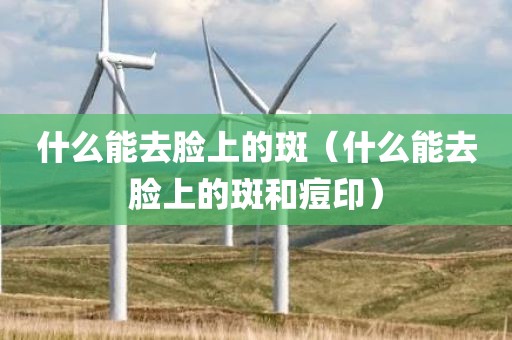 什么能去脸上的斑（什么能去脸上的斑和痘印）