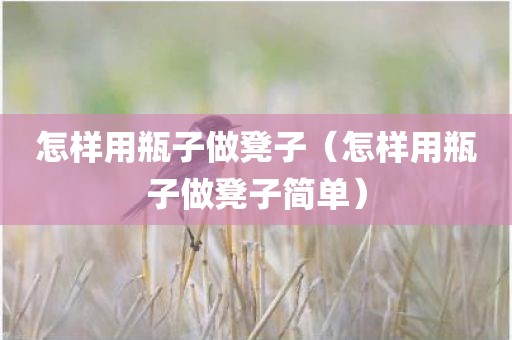 怎样用瓶子做凳子（怎样用瓶子做凳子简单）