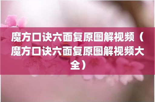 魔方口诀六面复原图解视频（魔方口诀六面复原图解视频大全）