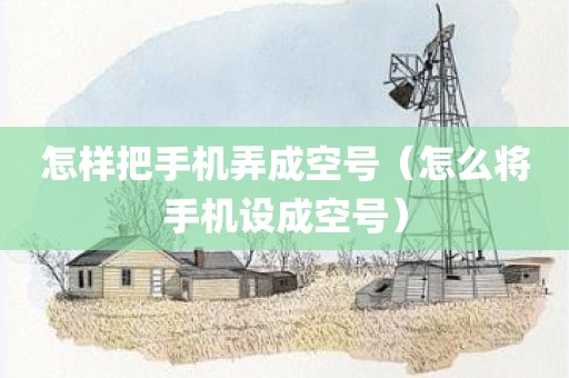 怎样把手机弄成空号（怎么将手机设成空号）