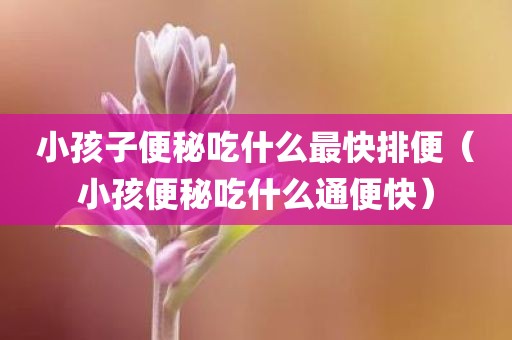 小孩子便秘吃什么最快排便（小孩便秘吃什么通便快）