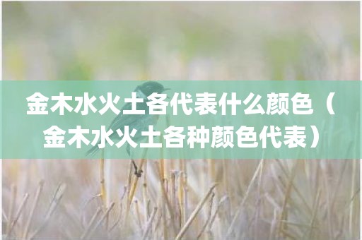 金木水火土各代表什么颜色（金木水火土各种颜色代表）