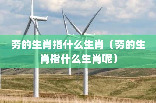 穷的生肖指什么生肖（穷的生肖指什么生肖呢）