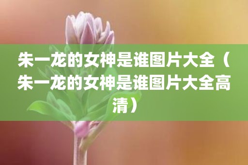 朱一龙的女神是谁图片大全(朱一龙的女神是谁图片大全高清)