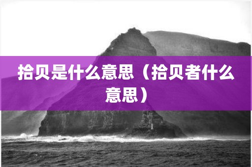 拾贝是什么意思（拾贝者什么意思）