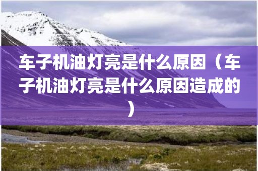 车子机油灯亮是什么原因（车子机油灯亮是什么原因造成的）
