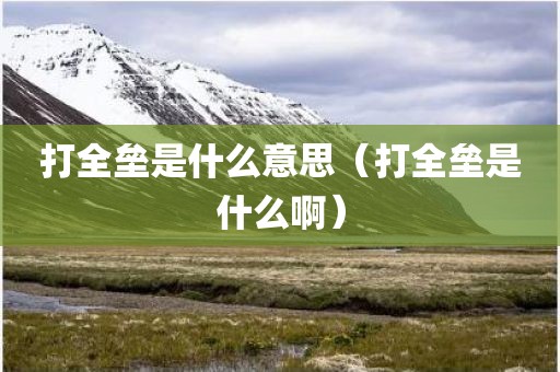 打全垒是什么意思（打全垒是什么啊）