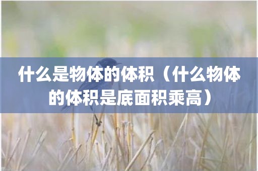 什么是物体的体积（什么物体的体积是底面积乘高）