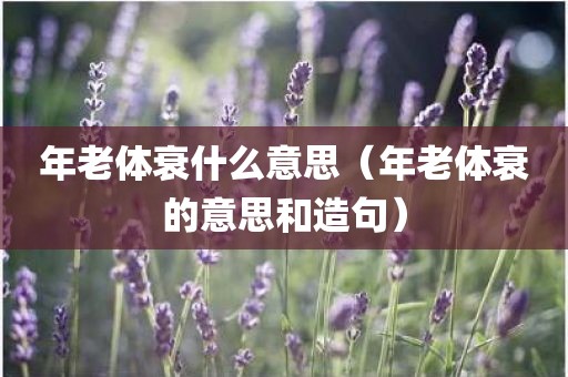 年老体衰什么意思（年老体衰的意思和造句）