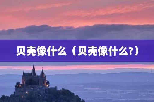 贝壳像什么（贝壳像什么?）