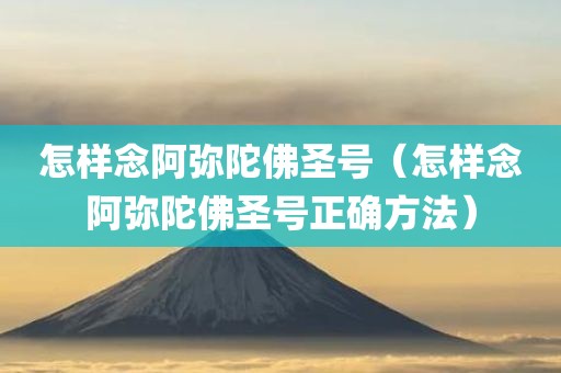 怎样念阿弥陀佛圣号（怎样念阿弥陀佛圣号正确方法）