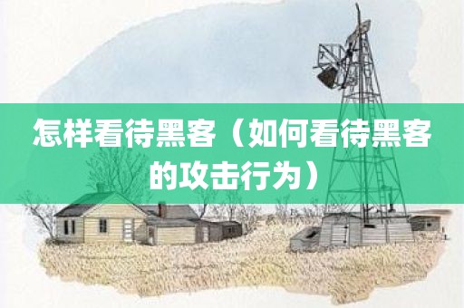 怎样看待黑客（如何看待黑客的攻击行为）