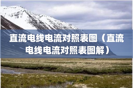 直流电线电流对照表图（直流电线电流对照表图解）