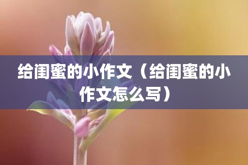 给闺蜜的小作文(给闺蜜的小作文怎么写)