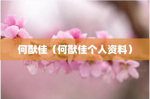 何猷佳(何猷佳个人资料) 何猷佳(何猷佳个人资料)