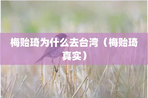 梅贻琦为什么去台湾（梅贻琦真实）