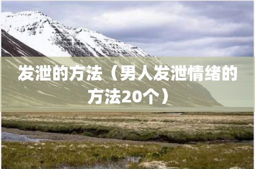 发泄的方法（男人发泄情绪的方法20个）
