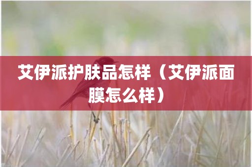 艾伊派护肤品怎样（艾伊派面膜怎么样）