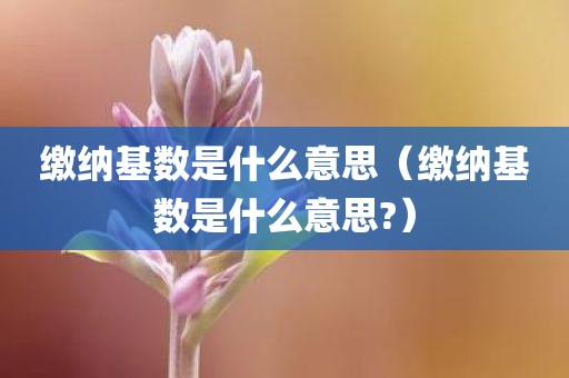 缴纳基数是什么意思（缴纳基数是什么意思?）