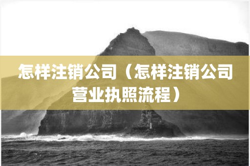 怎样注销公司（怎样注销公司营业执照流程）