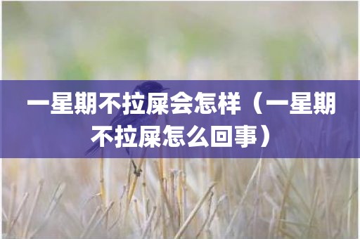 一星期不拉屎会怎样(一星期不拉屎怎么回事) 一星期不拉屎会怎样(一星期不拉屎怎么回事)