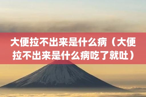 大便拉不出来是什么病（大便拉不出来是什么病吃了就吐）