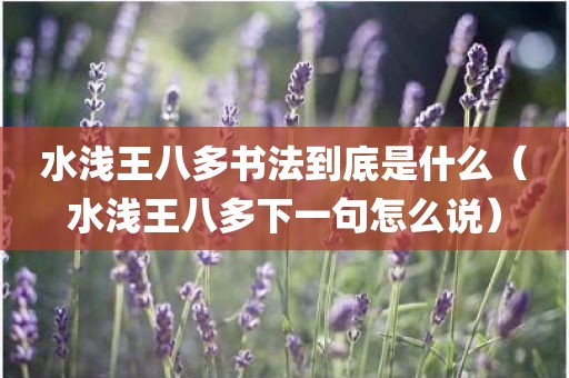 水浅王八多书法到底是什么(水浅王八多下一句怎么说)